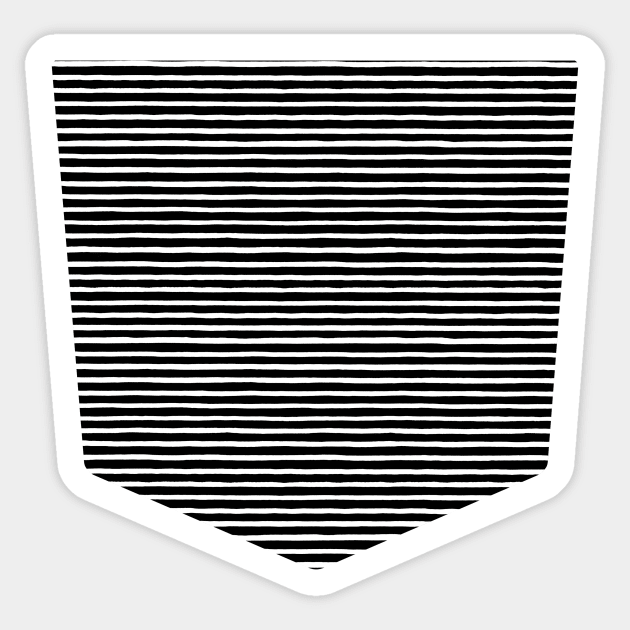 Pocket - Marker Black Stripes Sticker by ninoladesign